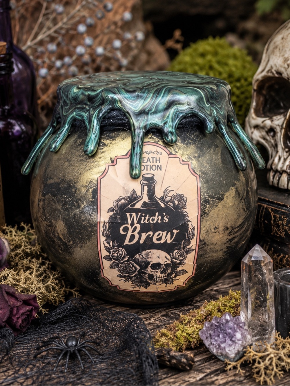 Witch’s Brew Decorative Potion Bottle Halloween Goth Decor